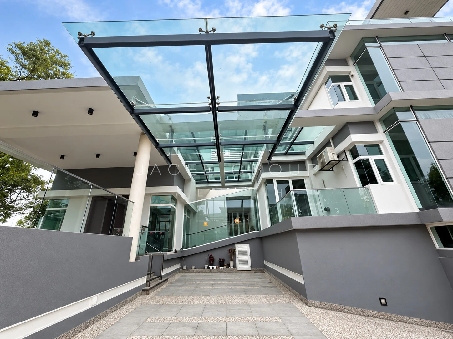 Glass Canopy Entrance at the Country Heights Damansara freehold bungalow