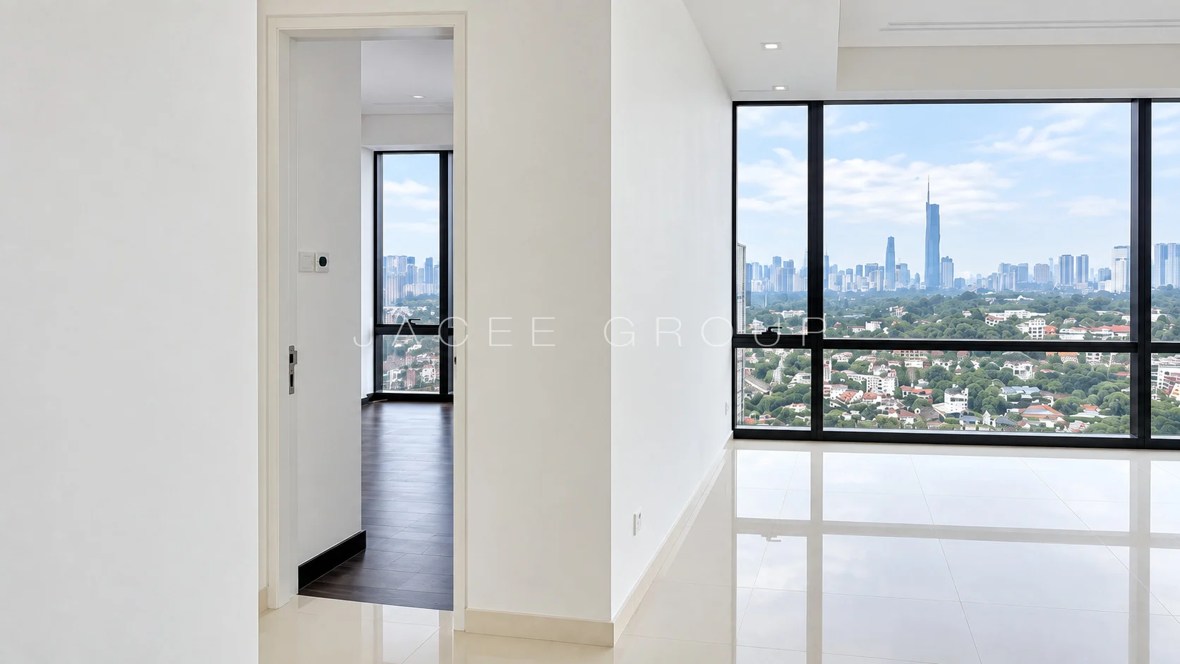 Crown Residences｜私人电梯与3间套房：客厅入口