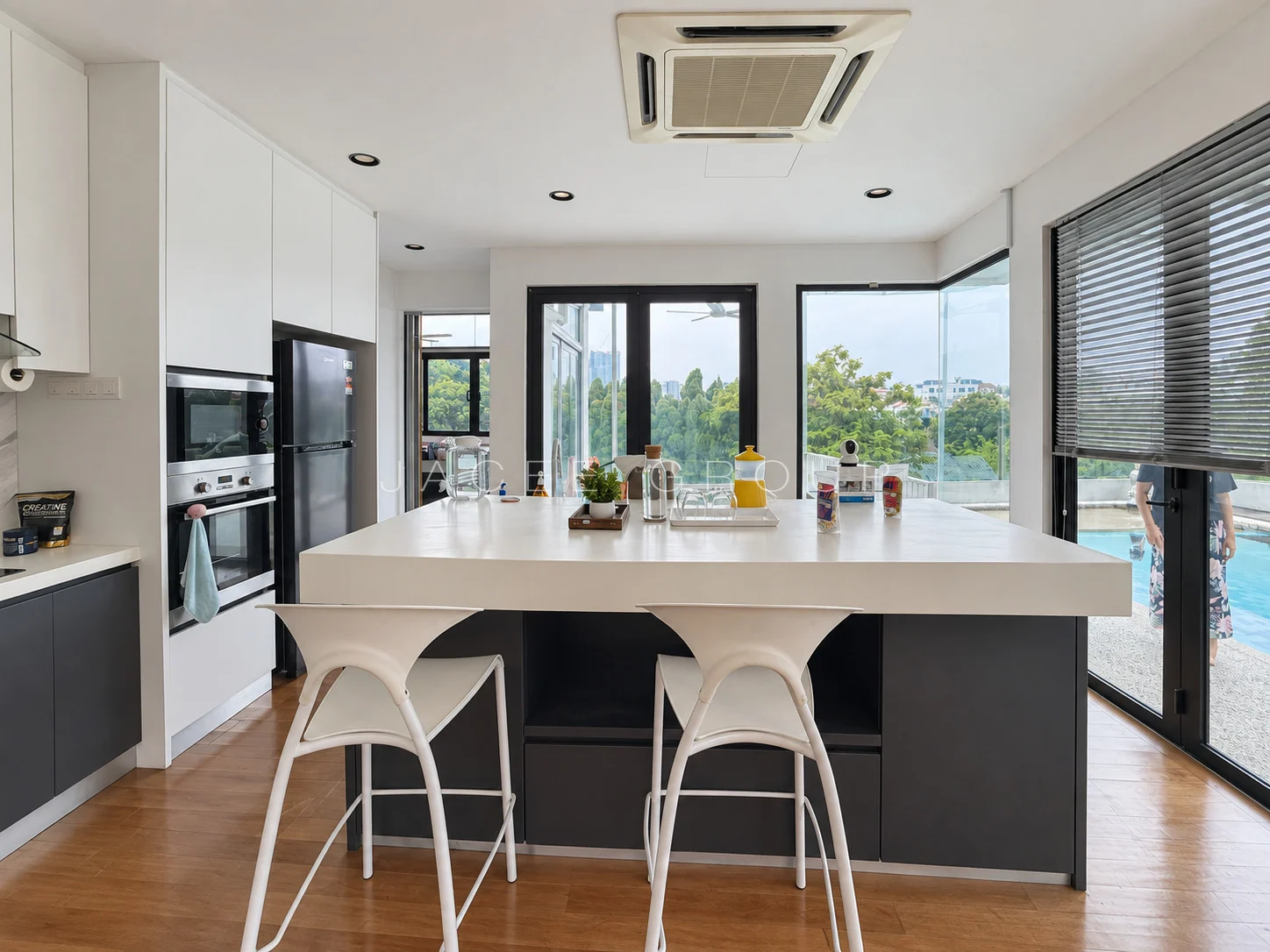 Kitchen Island and Breakfast Counter at the Damansara Heights modern bungalow