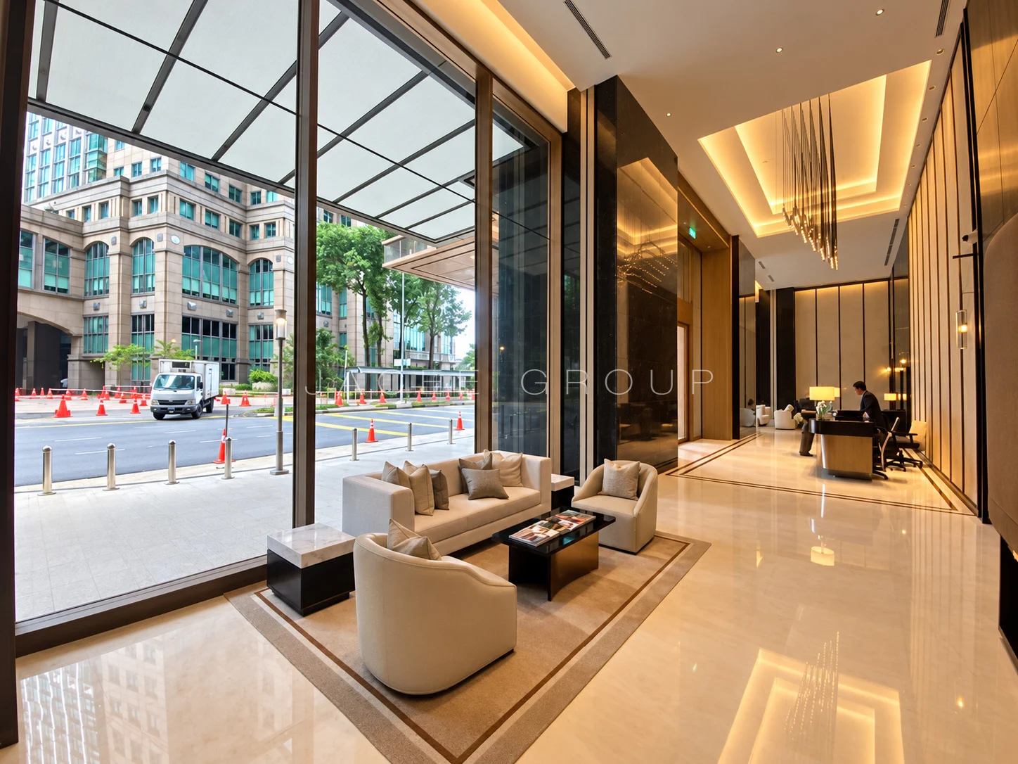 Shared entrance lobby at Windsor Suites, Pavilion Damansara Heights