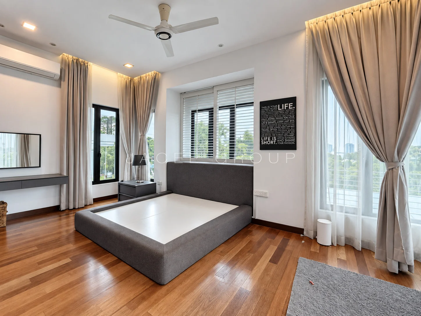 Bedroom with Dressing Area at the Damansara Heights modern bungalow