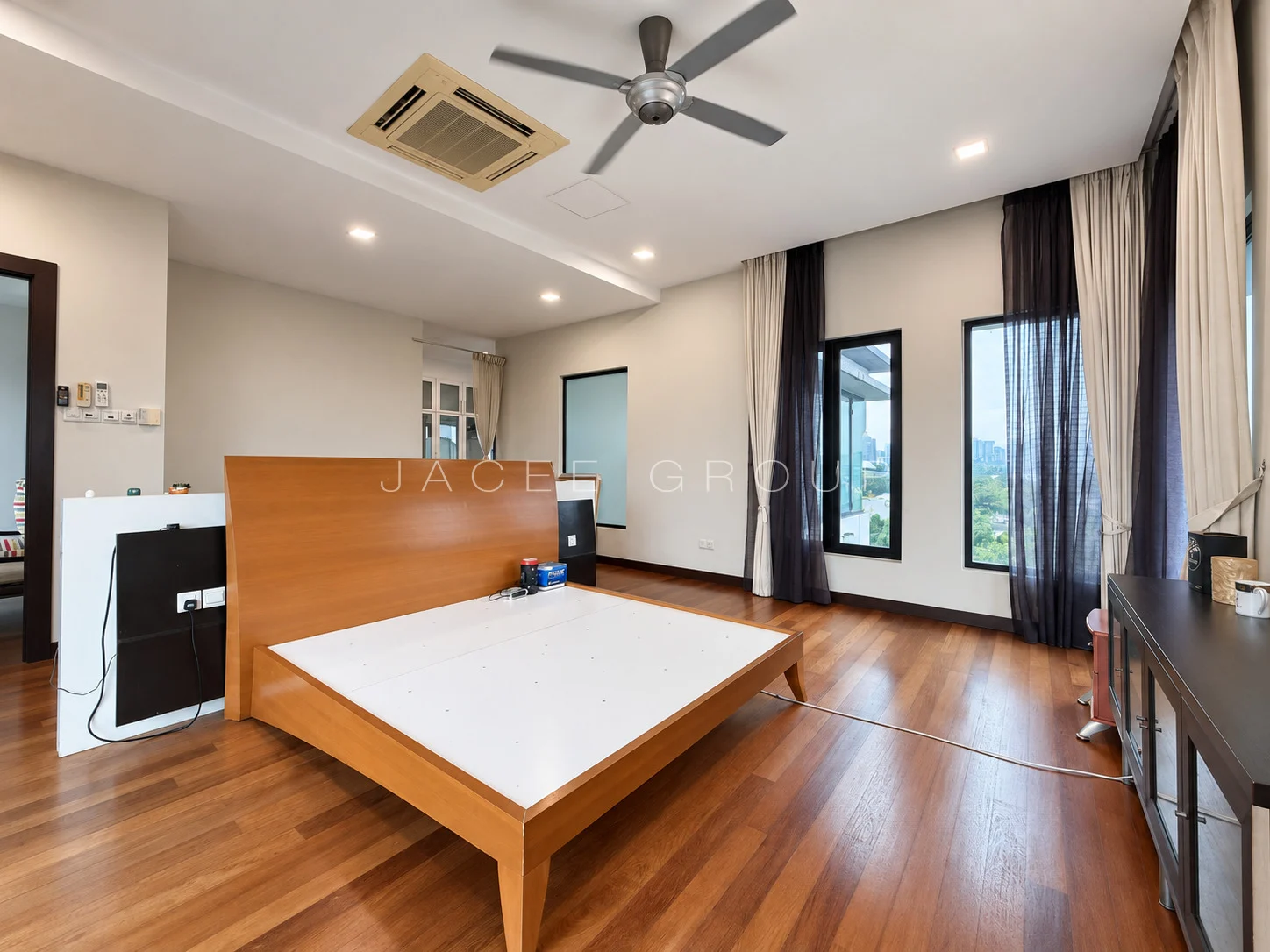 Main Bedroom and Windows at the Damansara Heights modern bungalow