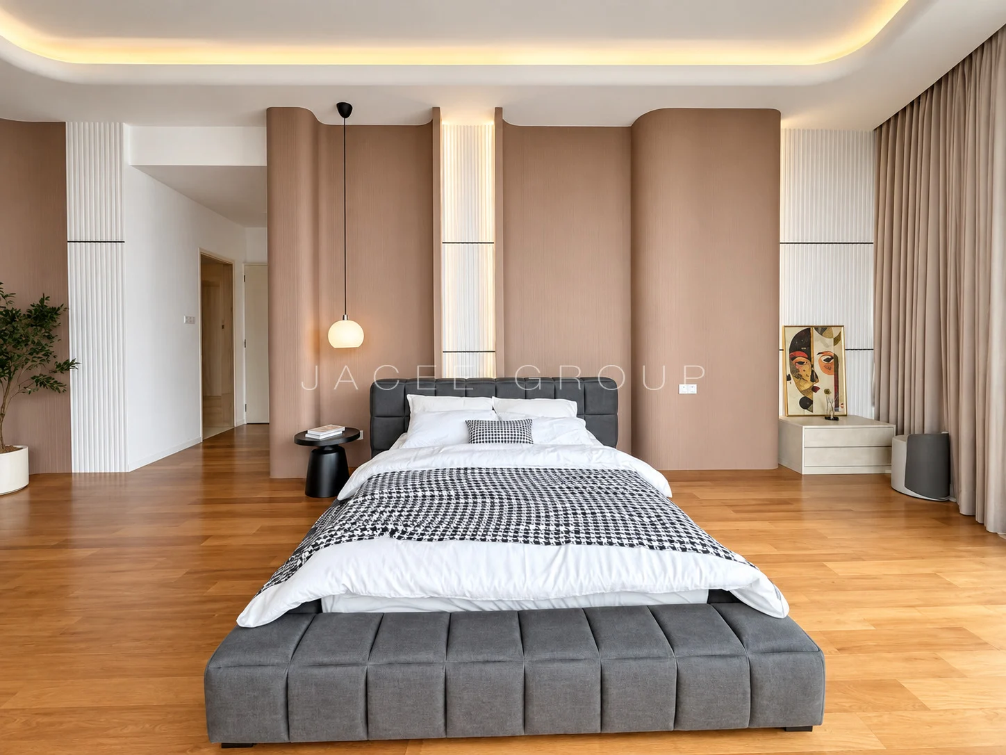 K Residence KLCC｜宽敞客餐厅与城市景观：主卧正面