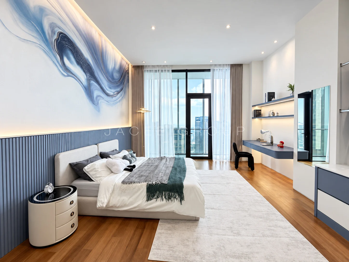K Residence KLCC｜宽敞客餐厅与城市景观：第四间卧室全景