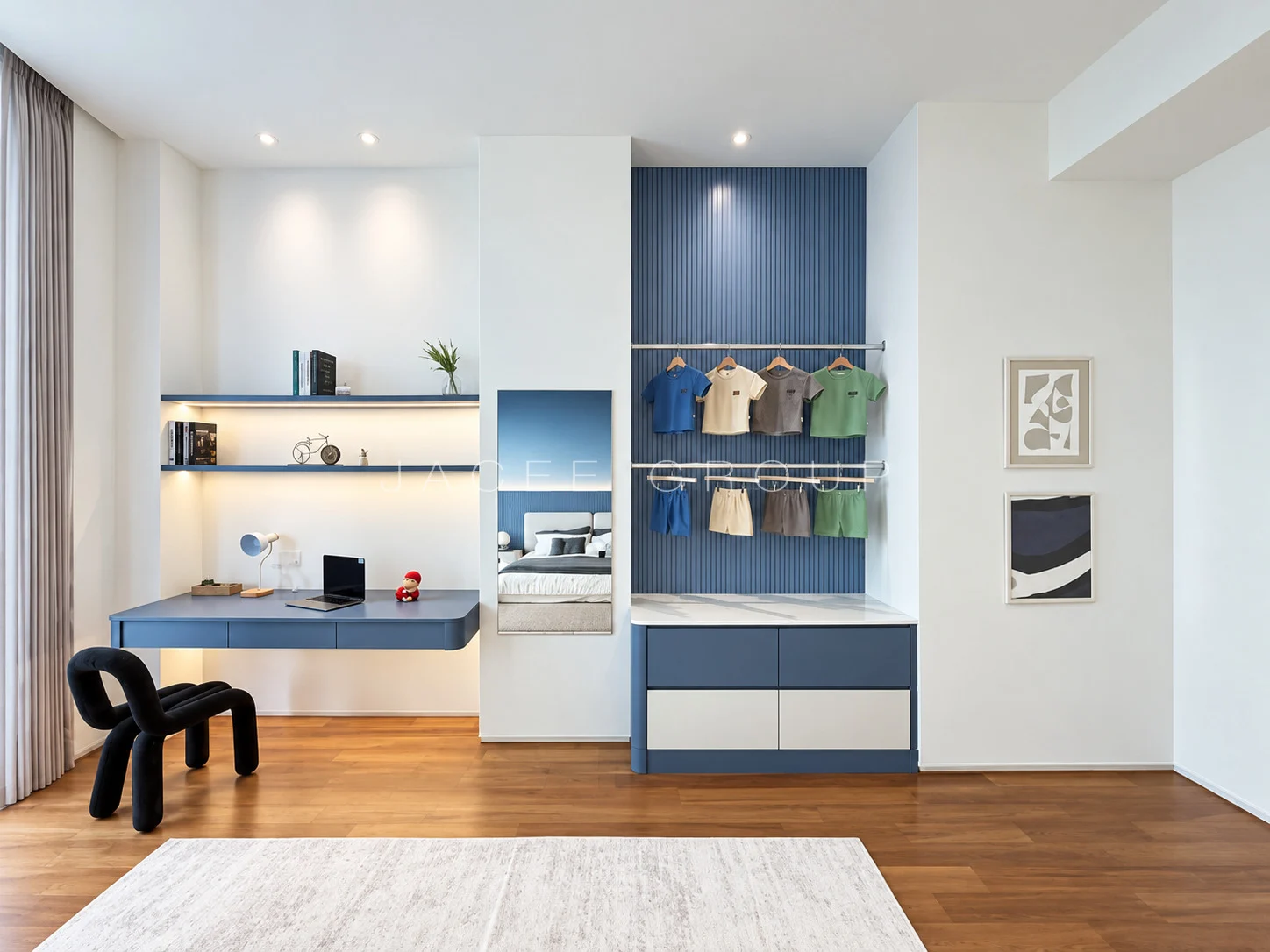 K Residence KLCC｜宽敞客餐厅与城市景观：第四间卧室书桌区