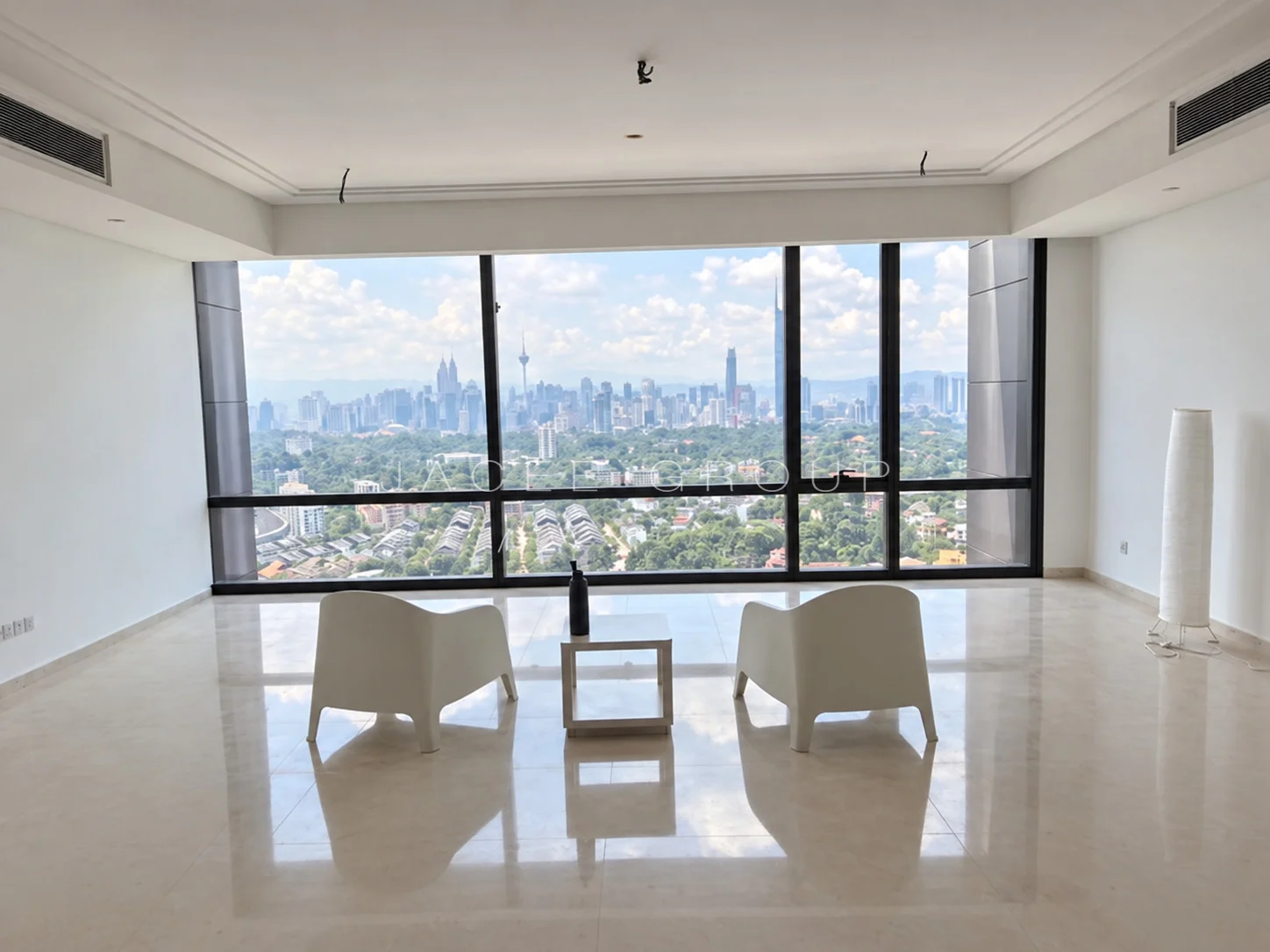 Living room with skyline view at Crown Residences Pavilion Damansara Heights, 2803 sq ft home for sale