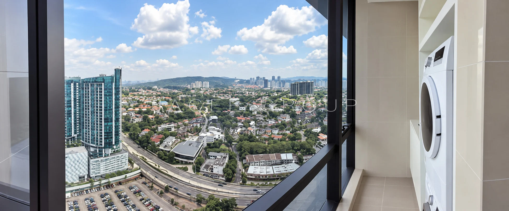 Utility area and outlook at Crown Residences Pavilion Damansara Heights, 2803 sq ft home for sale