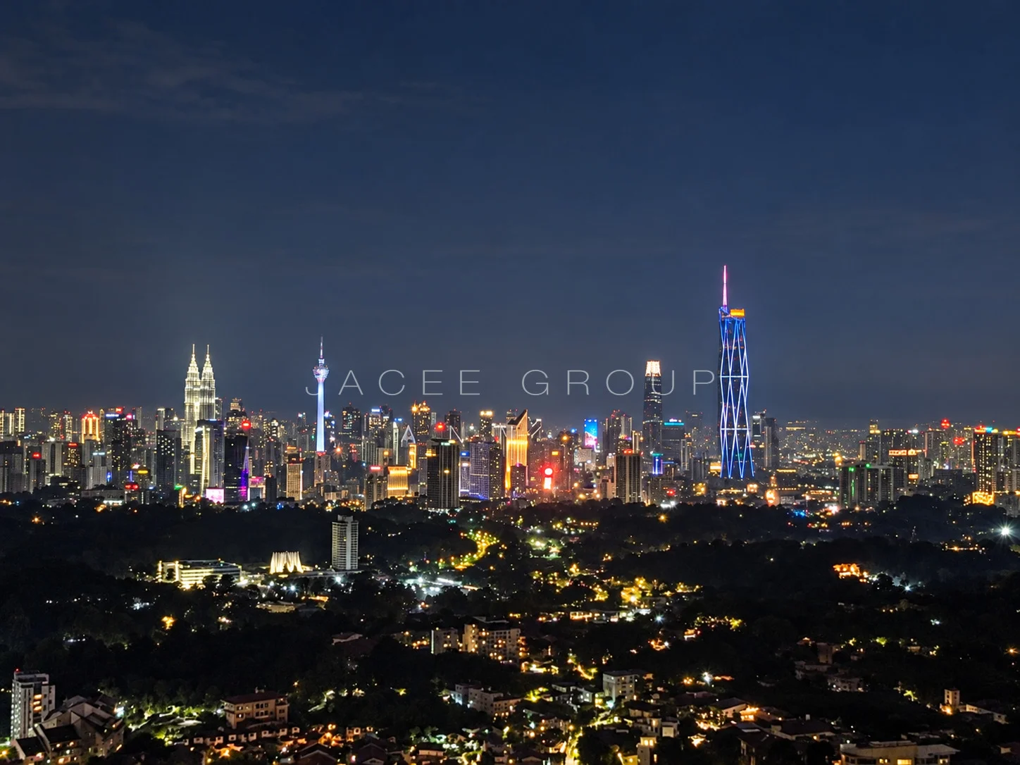 Night skyline at Crown Residences Pavilion Damansara Heights, 2803 sq ft home for sale