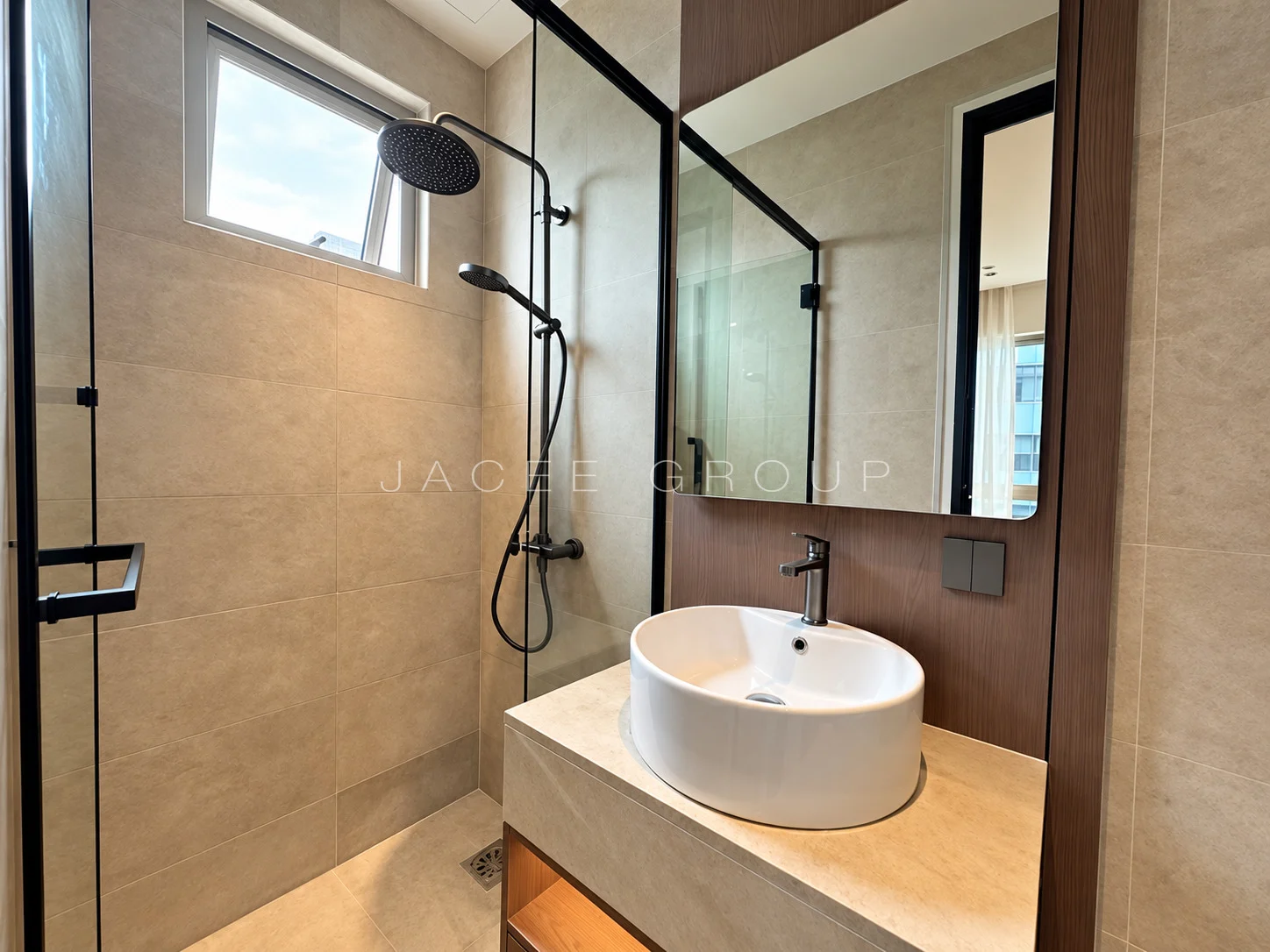 Bathroom with round basin at MyHabitat KLCC