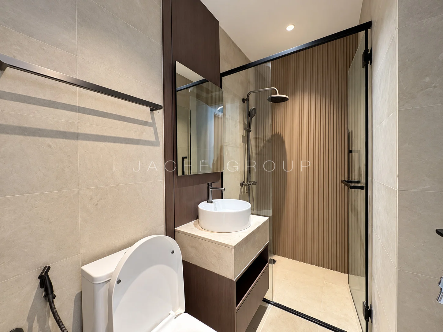 Bathroom with walk in shower at MyHabitat KLCC